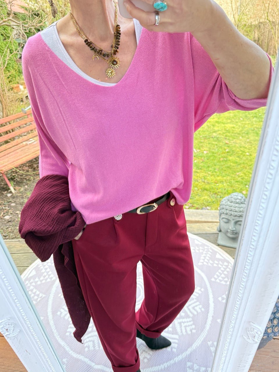 Shirt Leicht Verstrickt Rosa - FROLLEIN KÄTHE Shop