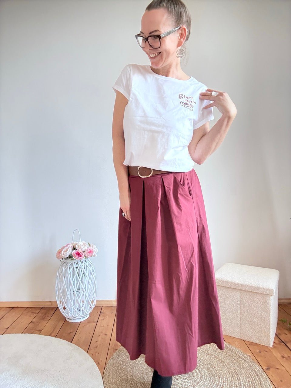 Shirt Luft Liebe Freiheit Bio Baumwolle Weiß - FROLLEIN KÄTHE Shop