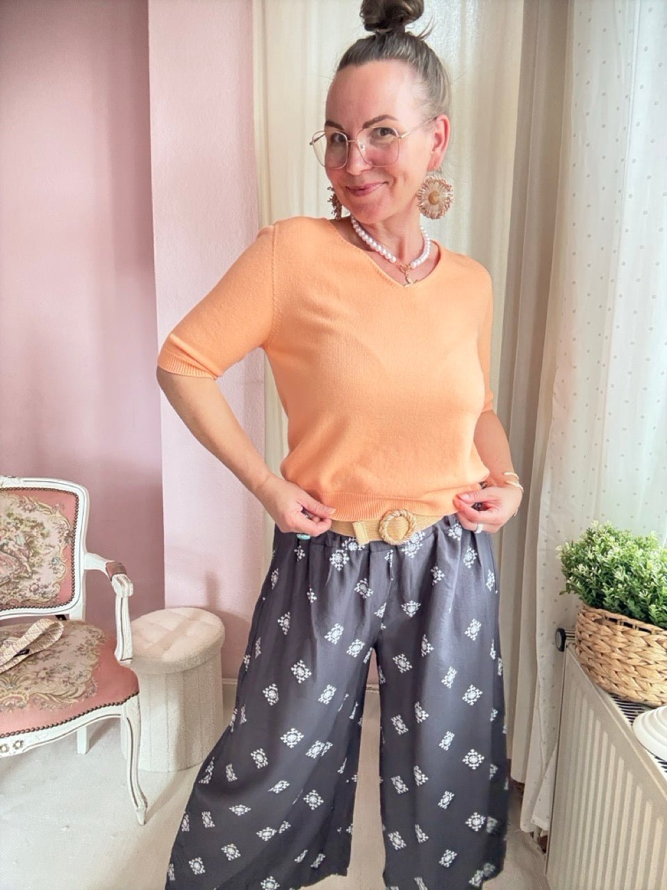 Shirt Sommerstrick Pfirsich - FROLLEIN KÄTHE Shop