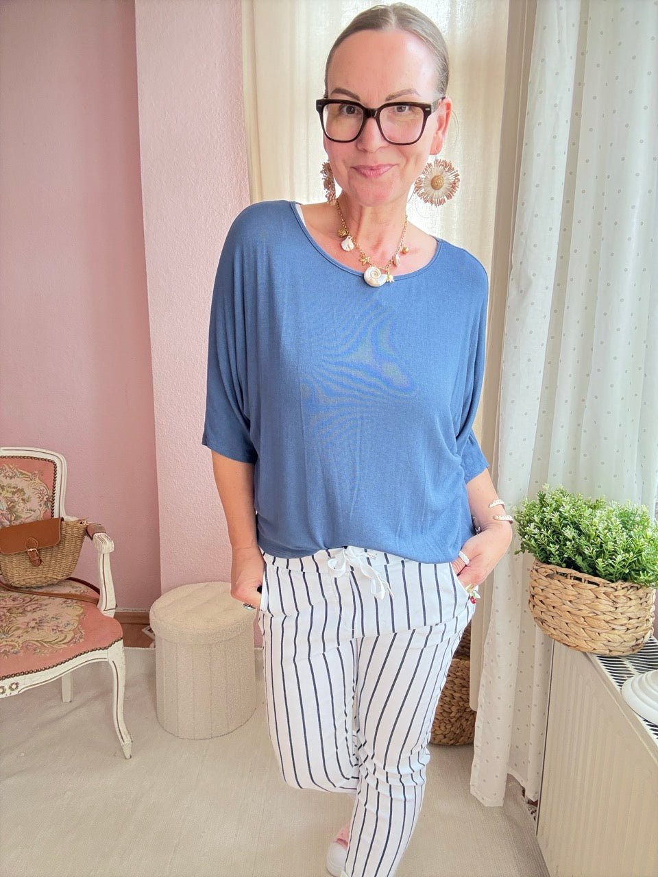 Shirt Sommerwind Jeansblau - FROLLEIN KÄTHE Shop