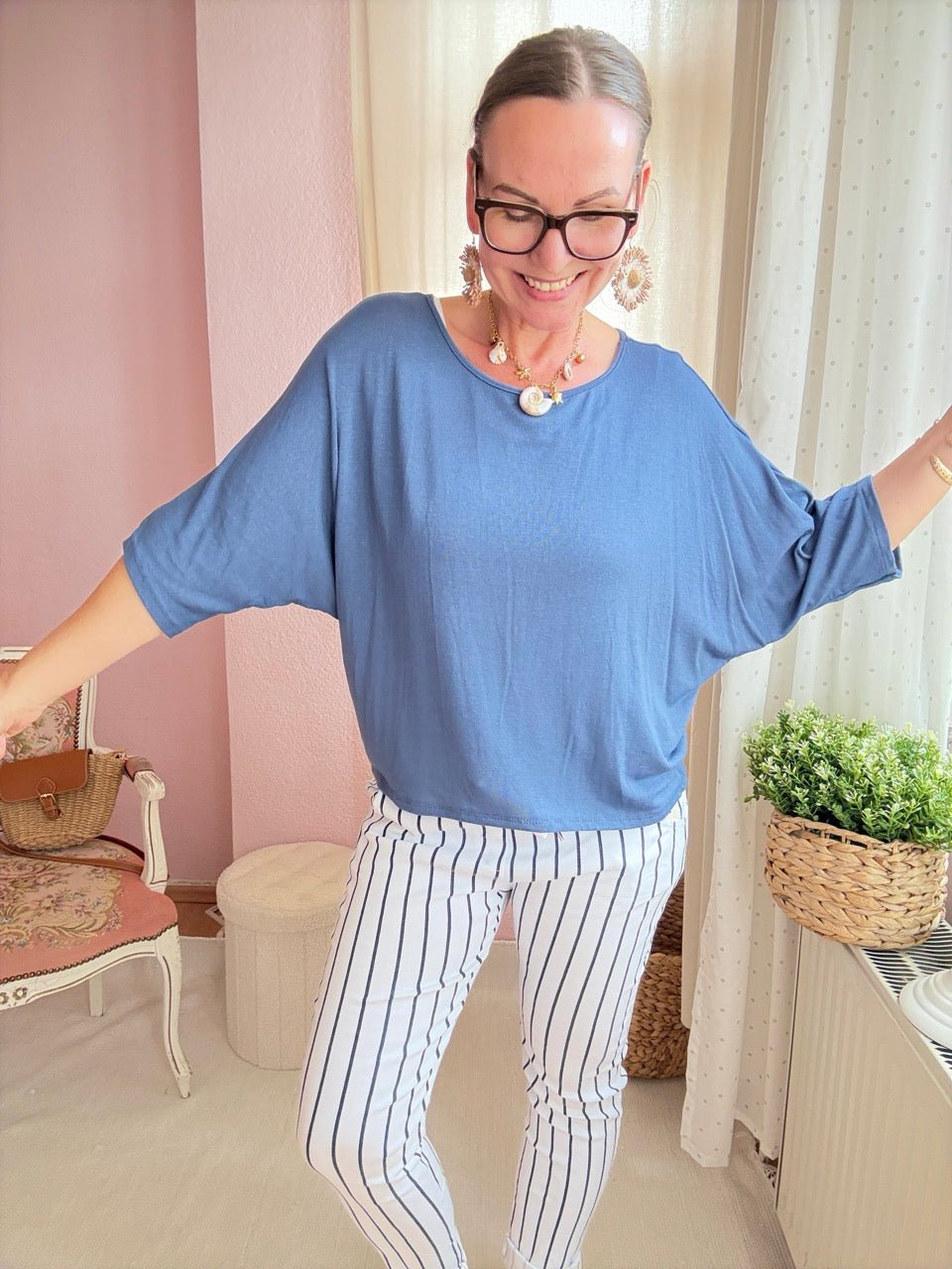 Shirt Sommerwind Jeansblau - FROLLEIN KÄTHE Shop
