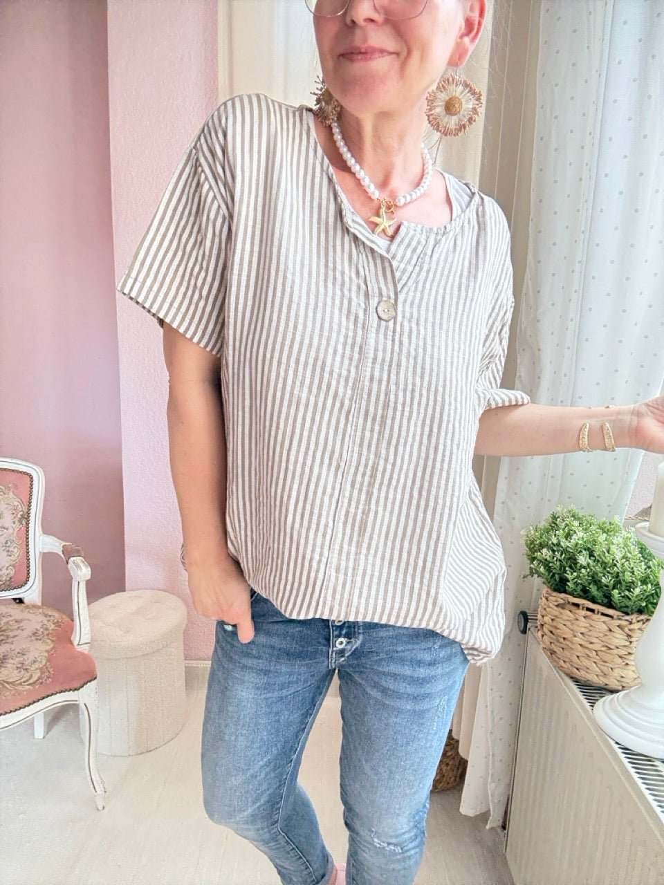 Shirt Streifenliebe Cream - FROLLEIN KÄTHE Shop