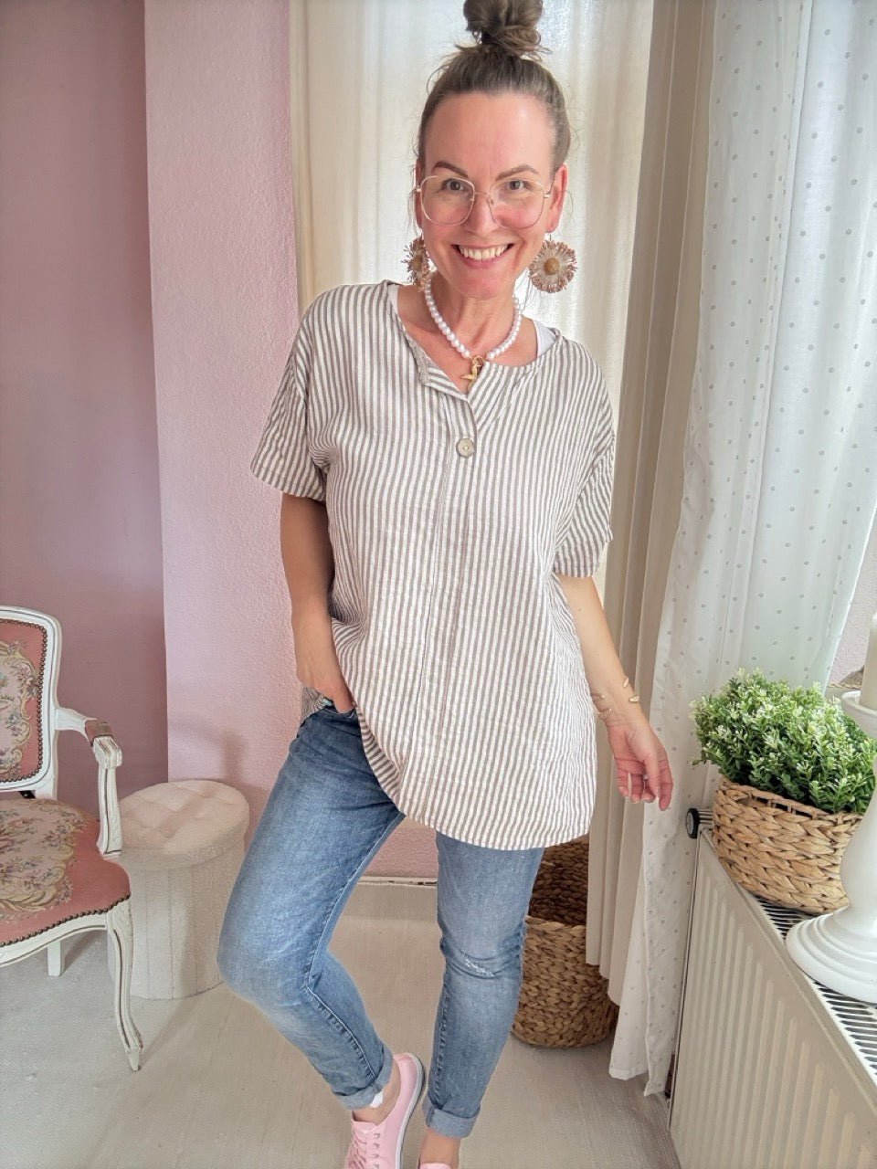 Shirt Streifenliebe Cream - FROLLEIN KÄTHE Shop