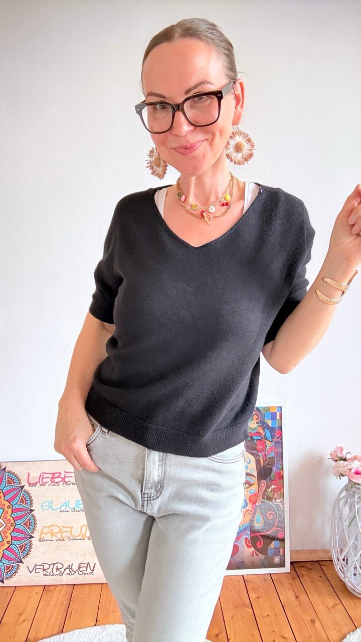 Shirt Stricklaune Schwarz - FROLLEIN KÄTHE Shop