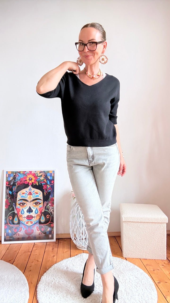 Shirt Stricklaune Schwarz - FROLLEIN KÄTHE Shop