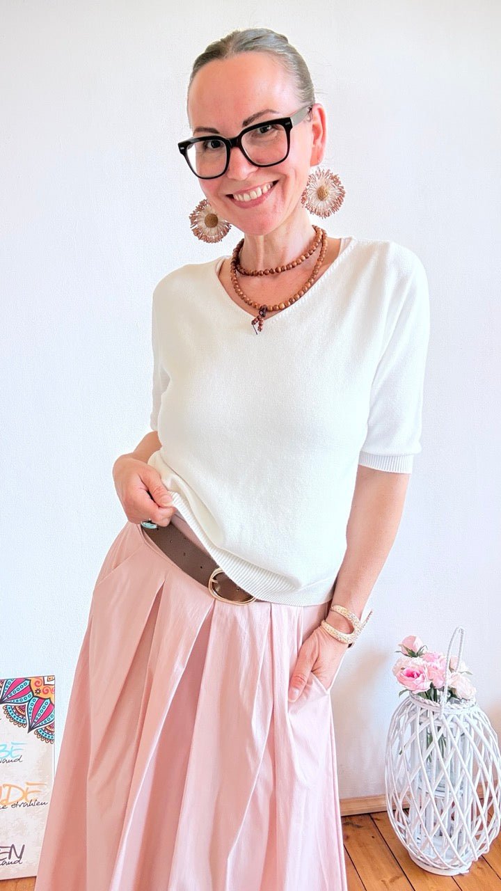 Shirt Stricklaune Weiß - FROLLEIN KÄTHE Shop