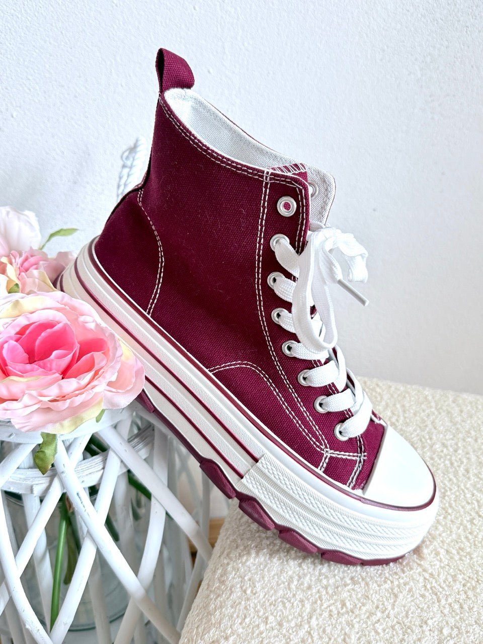 Sneaker Cherry / High Top Sneaker - FROLLEIN KÄTHE Shop