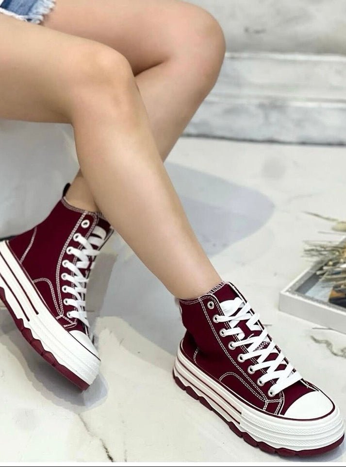 Sneaker Cherry / High Top Sneaker - FROLLEIN KÄTHE Shop