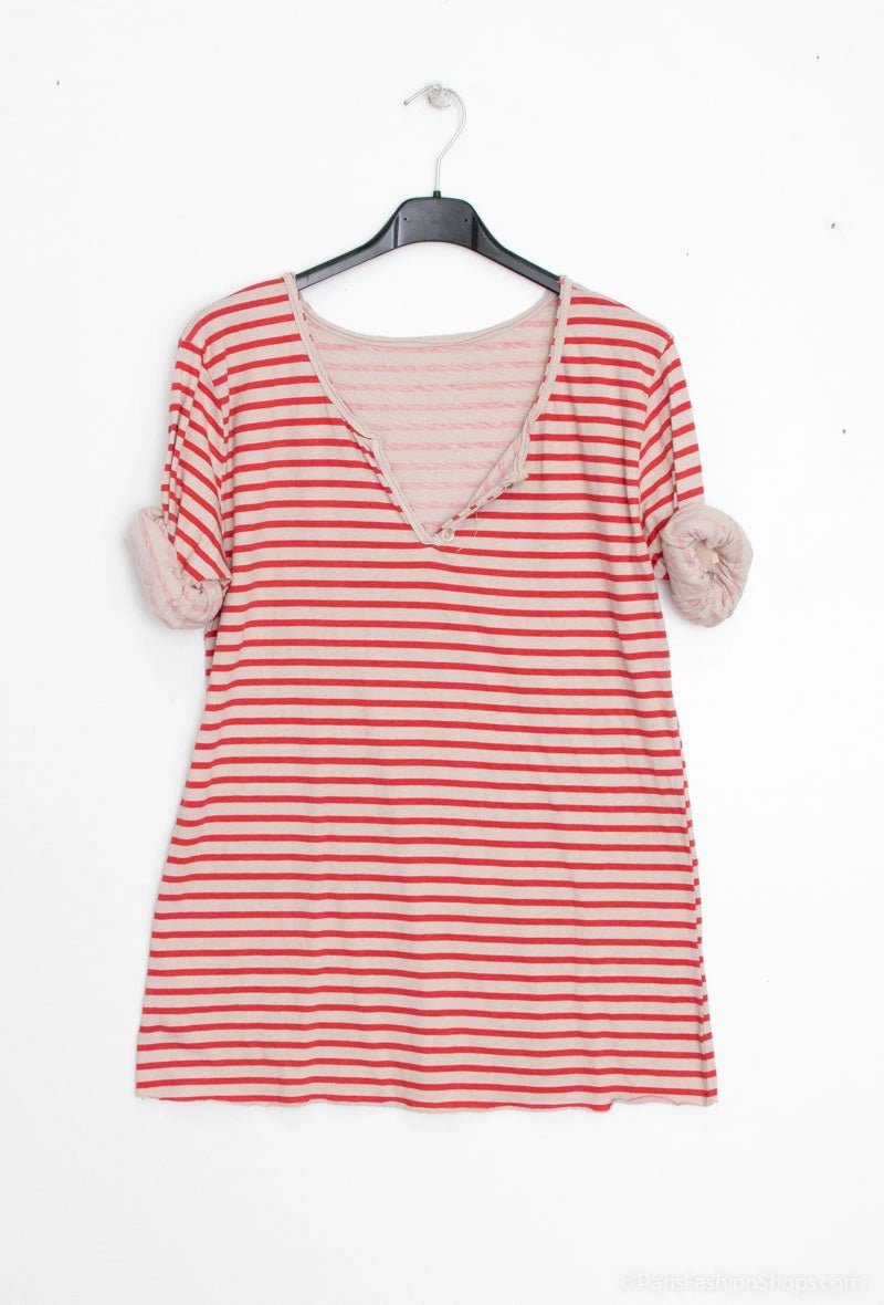 Streifen Shirt Colette in Rot - FROLLEIN KÄTHE Shop