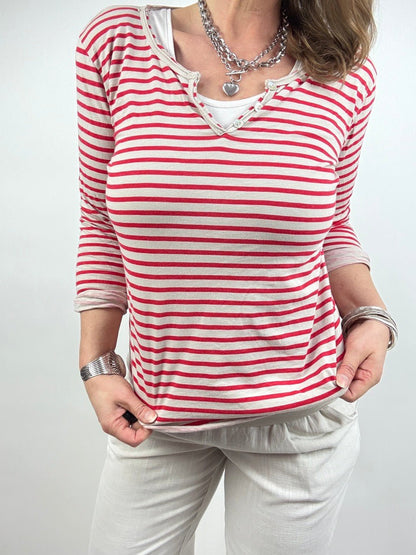Streifen Shirt Colette in Rot - FROLLEIN KÄTHE Shop