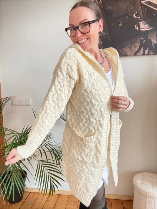 Strickjacke Adele Wollweiß - FROLLEIN KÄTHE Shop