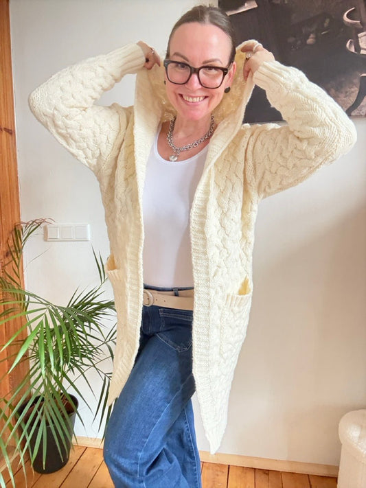 Strickjacke Adele Wollweiß - FROLLEIN KÄTHE Shop