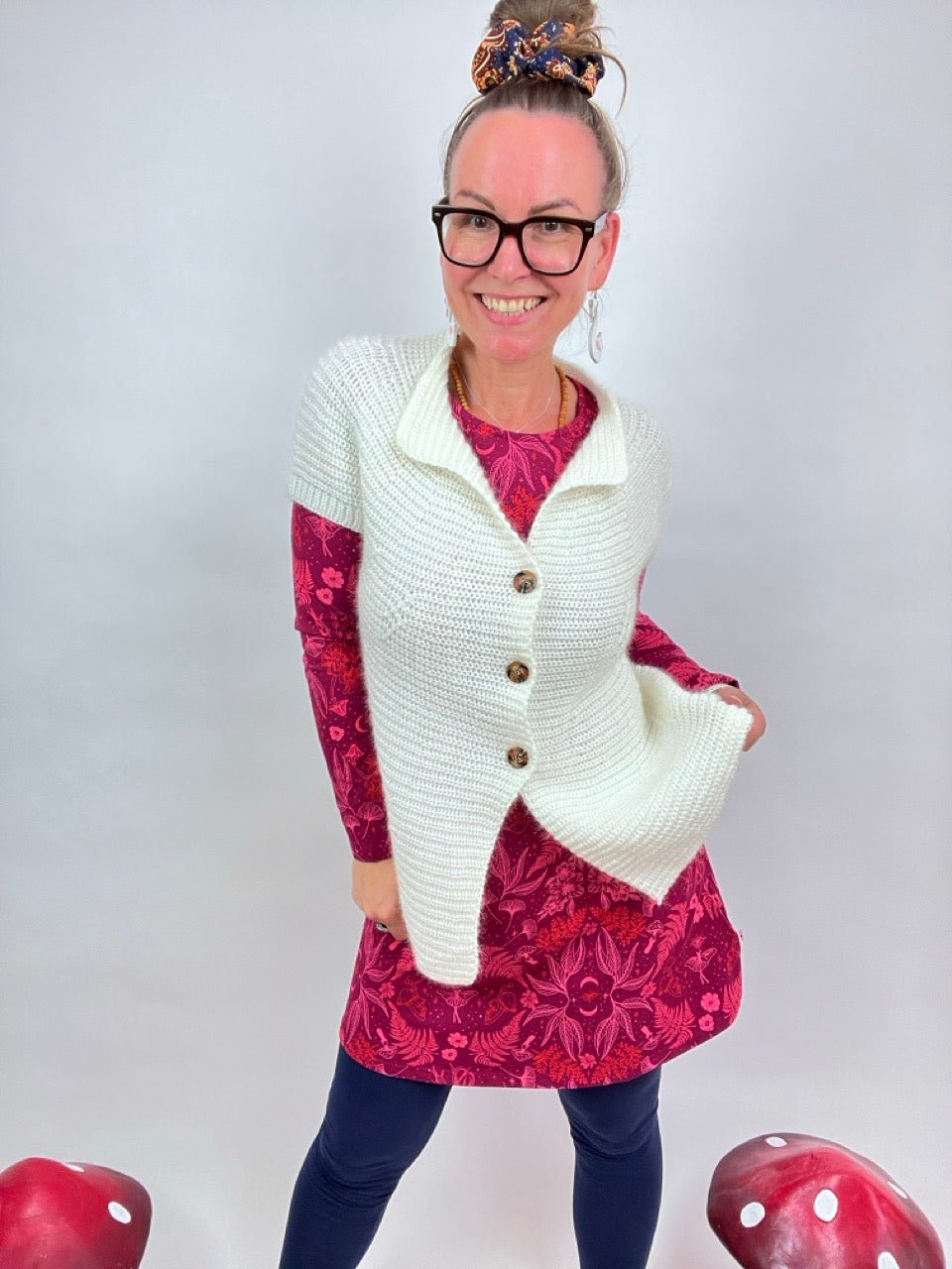 Strickjacke Bessi Wollweiß - FROLLEIN KÄTHE Shop