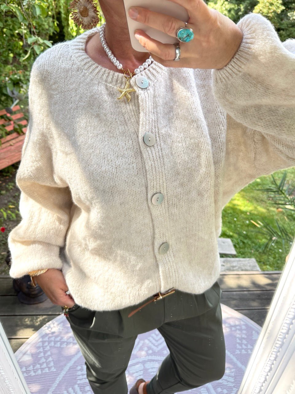 Strickjacke Edeljäckchen Cream - FROLLEIN KÄTHE Shop