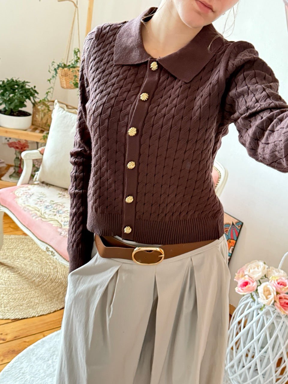 Strickjacke Fine Schoko - FROLLEIN KÄTHE Shop