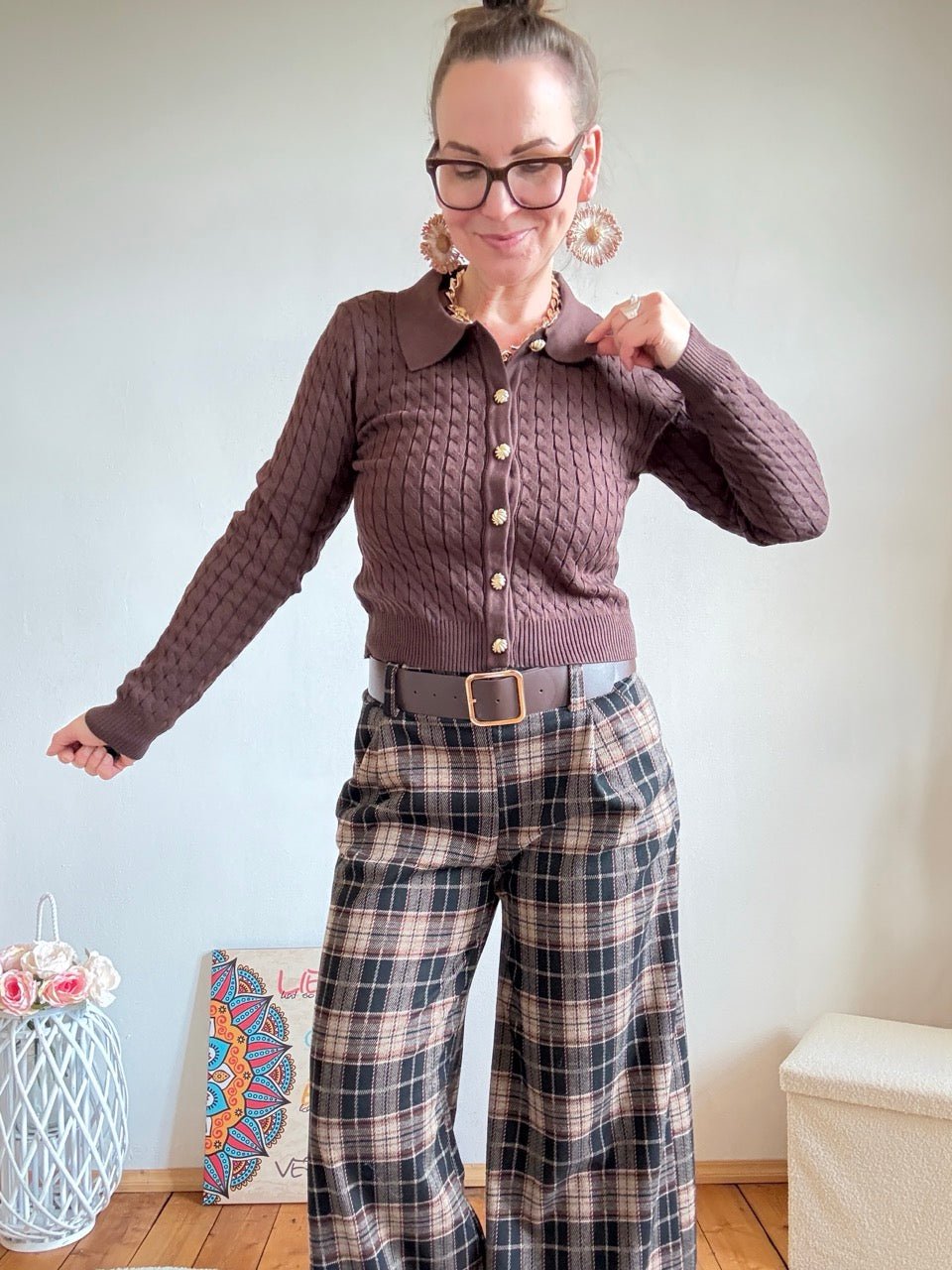 Strickjacke Fine Schoko - FROLLEIN KÄTHE Shop