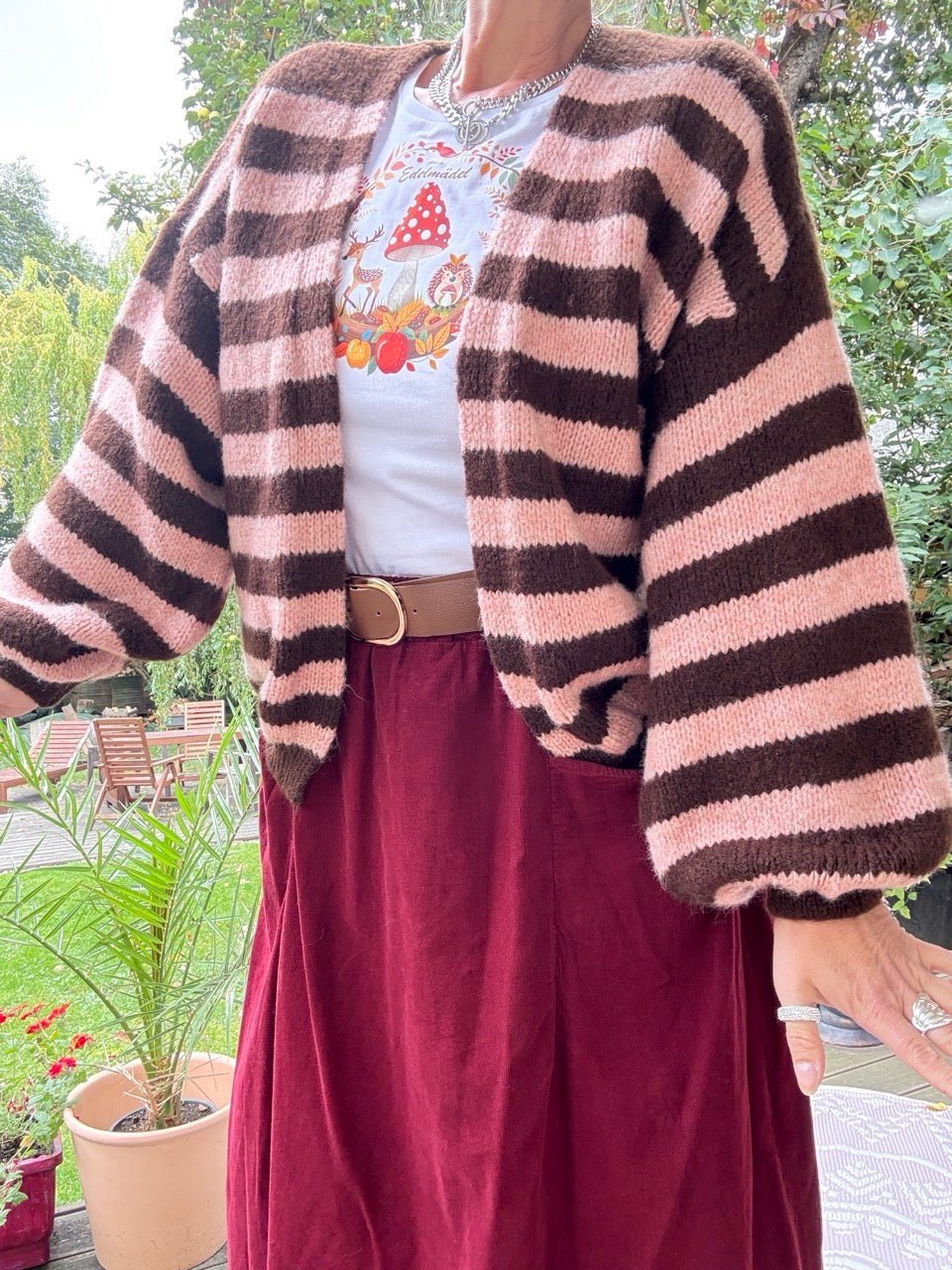 Strickjacke Good Day Chocolate Rose - FROLLEIN KÄTHE Shop