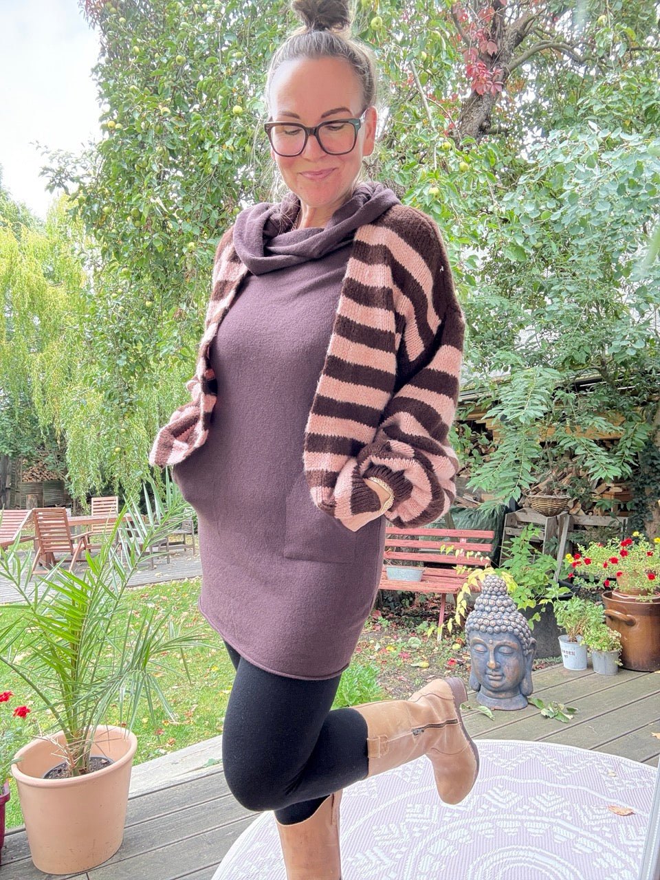 Strickjacke Good Day Chocolate Rose - FROLLEIN KÄTHE Shop