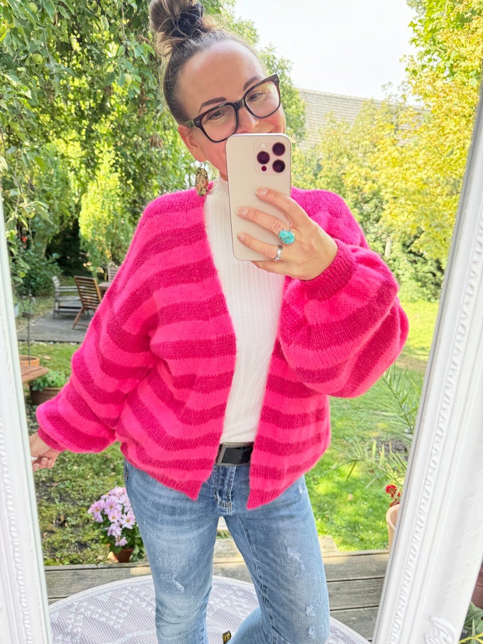 Strickjacke Good Day Fuchsia Rose - FROLLEIN KÄTHE Shop