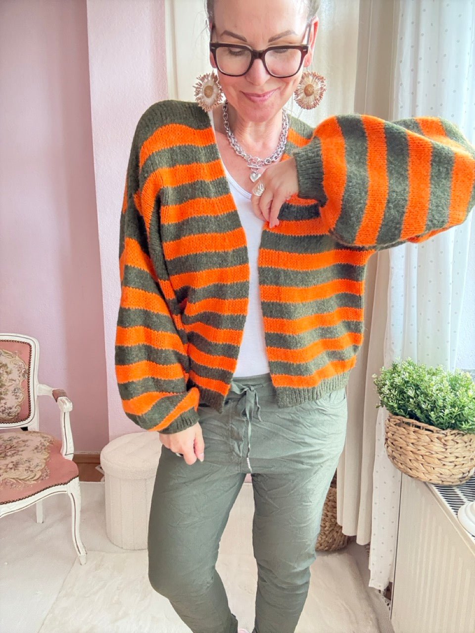 Strickjacke Good Day Grün - FROLLEIN KÄTHE Shop