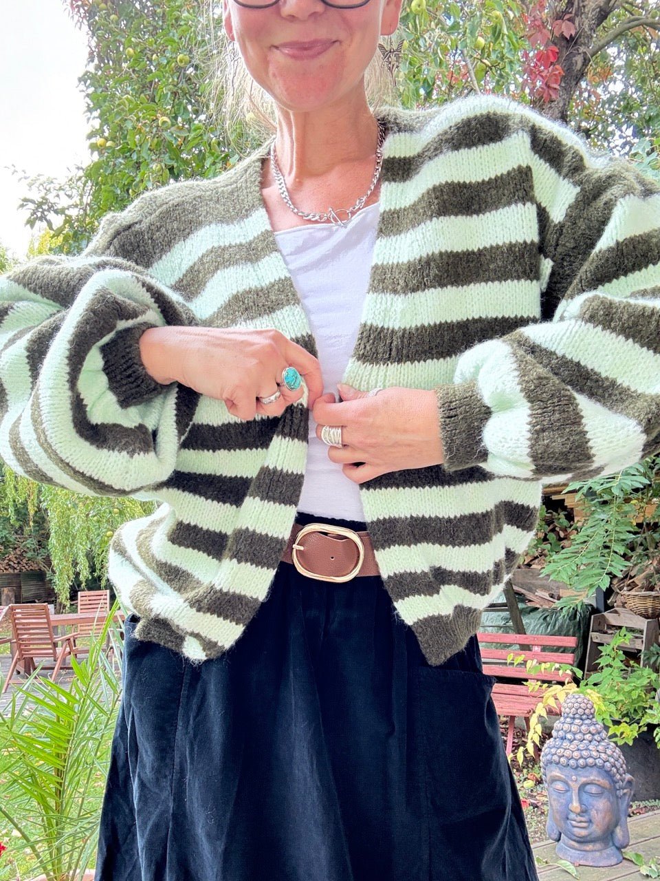 Strickjacke Good Day Grün Mint - FROLLEIN KÄTHE Shop