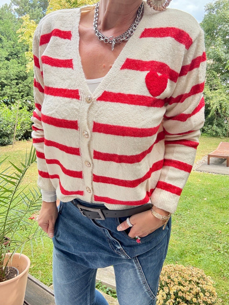 Strickjacke Herzlich Rot - FROLLEIN KÄTHE Shop