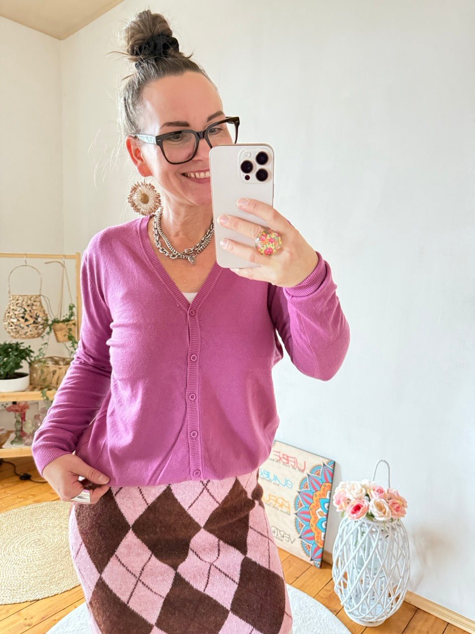 Strickjacke Ivy Fuchsia - FROLLEIN KÄTHE Shop