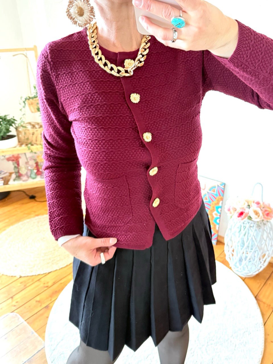 Strickjacke Johanna Cherry - FROLLEIN KÄTHE Shop