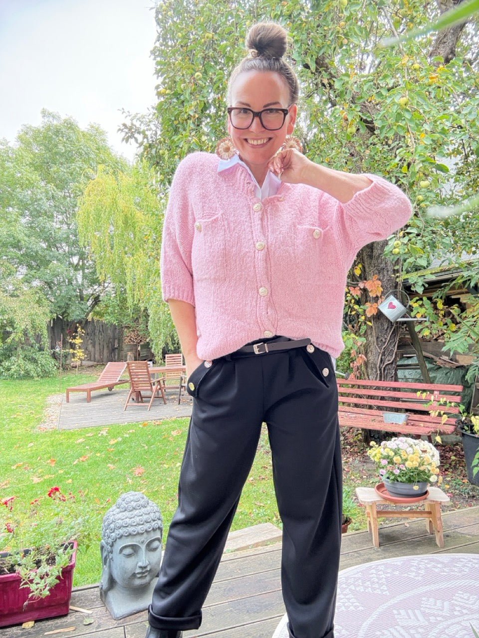 Strickjacke Kuschelwind Alt Rose - FROLLEIN KÄTHE Shop