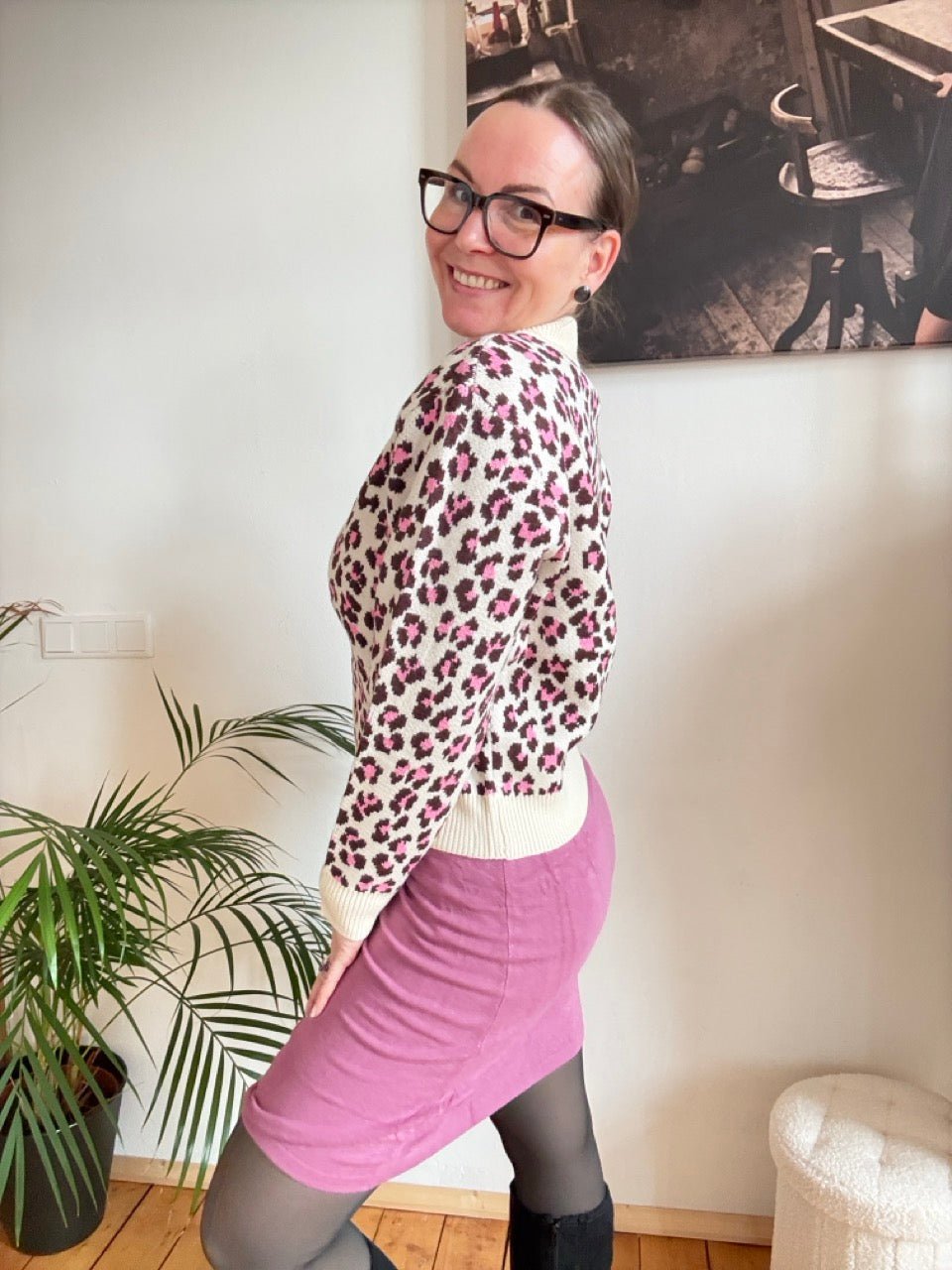 Strickjacke Leo Dance Cream Fuchsia - FROLLEIN KÄTHE Shop
