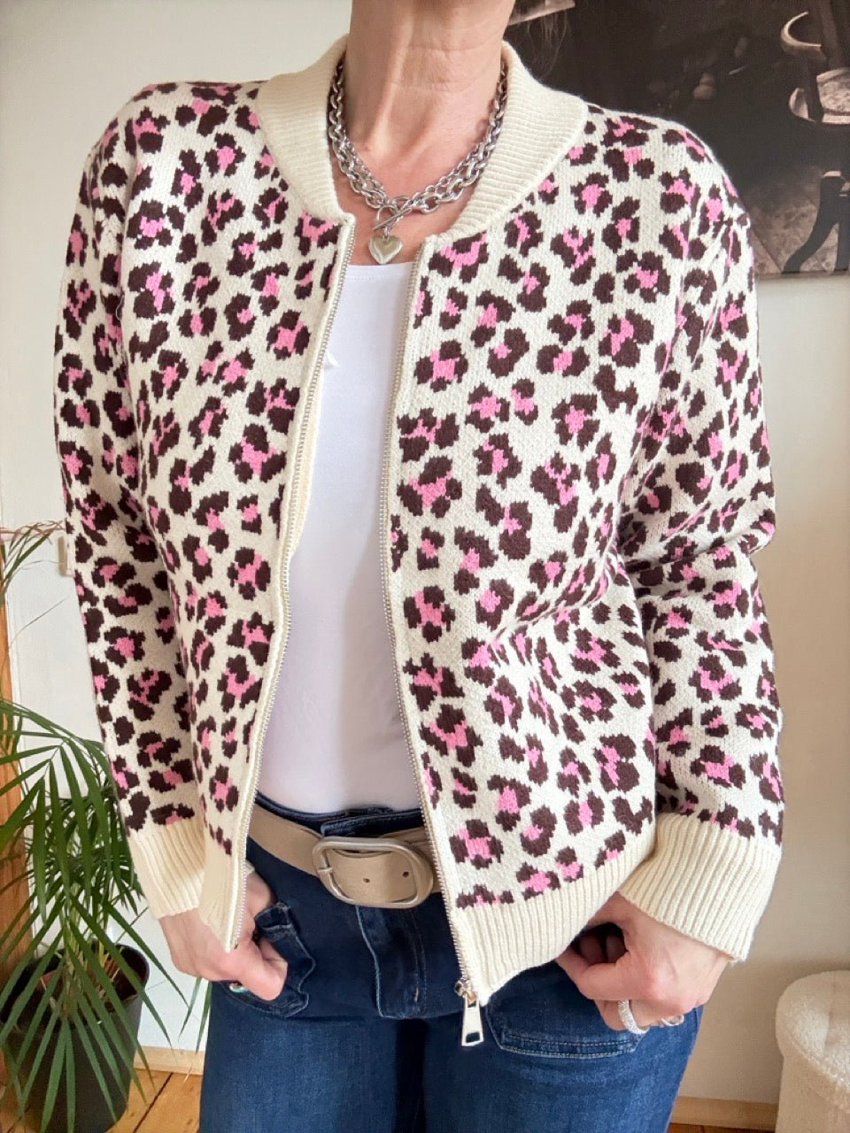 Strickjacke Leo Dance Cream Fuchsia - FROLLEIN KÄTHE Shop