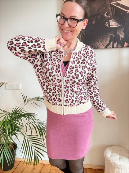 Strickjacke Leo Dance Cream Fuchsia - FROLLEIN KÄTHE Shop