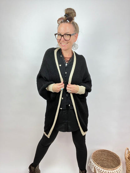 Strickjacke Luna Schwarz - FROLLEIN KÄTHE Shop