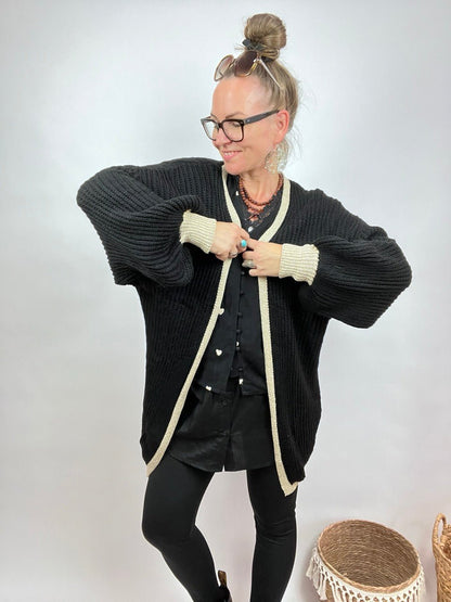 Strickjacke Luna Schwarz - FROLLEIN KÄTHE Shop