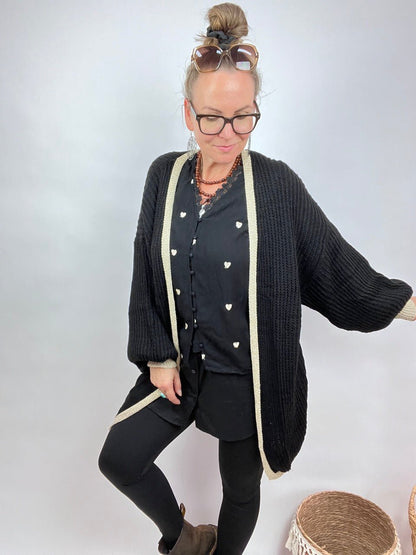 Strickjacke Luna Schwarz - FROLLEIN KÄTHE Shop