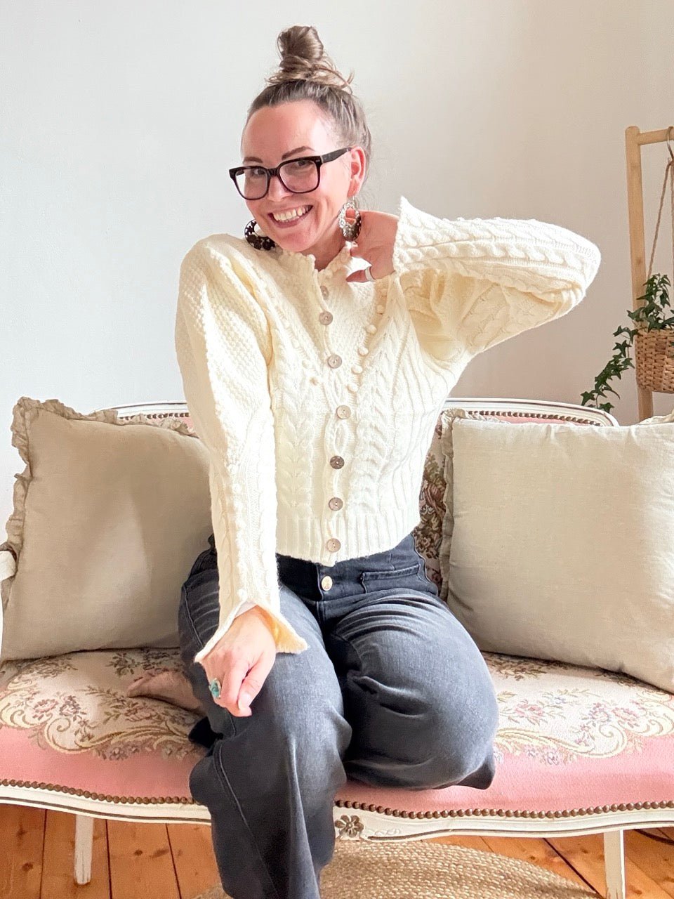 Strickjacke Maja Wollweiß - FROLLEIN KÄTHE Shop