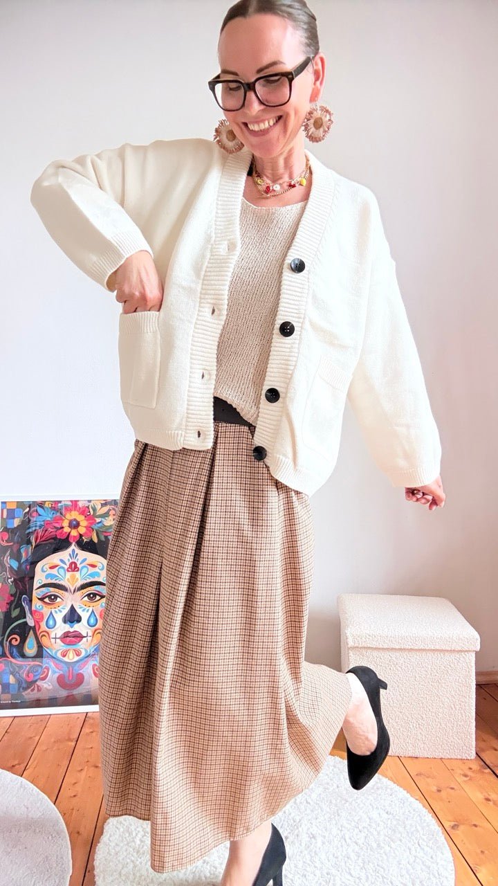 Strickjacke Marie Wollweiß - FROLLEIN KÄTHE Shop