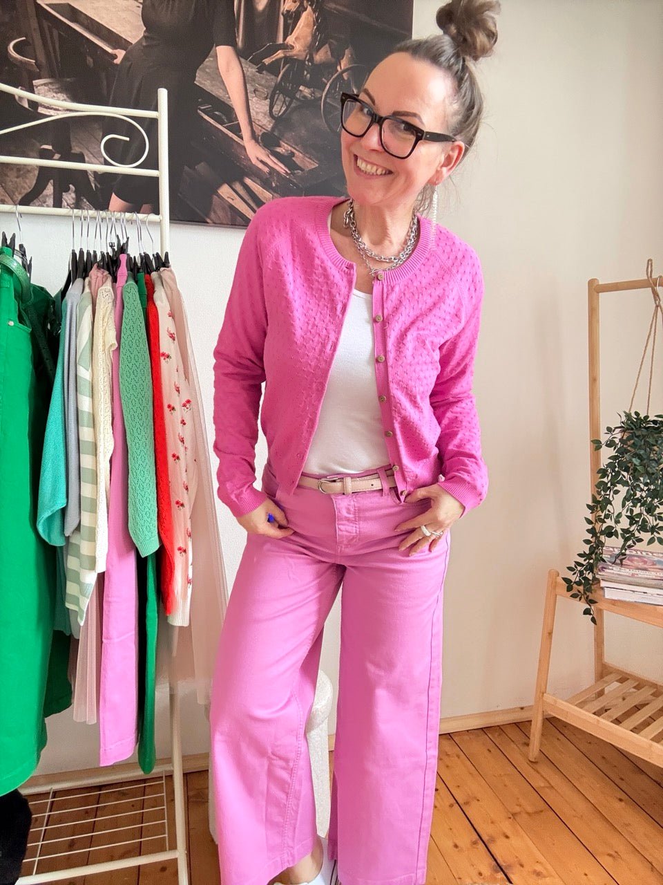 Strickjacke Miss Sunshine Magenta - FROLLEIN KÄTHE Shop