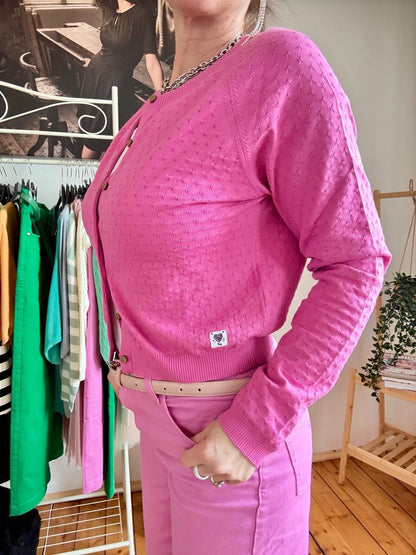 Strickjacke Miss Sunshine Magenta - FROLLEIN KÄTHE Shop