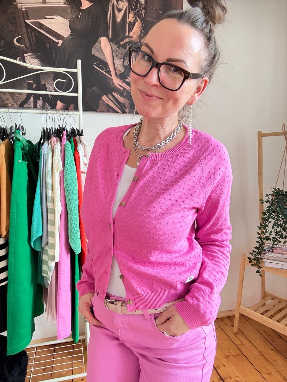 Strickjacke Miss Sunshine Magenta - FROLLEIN KÄTHE Shop