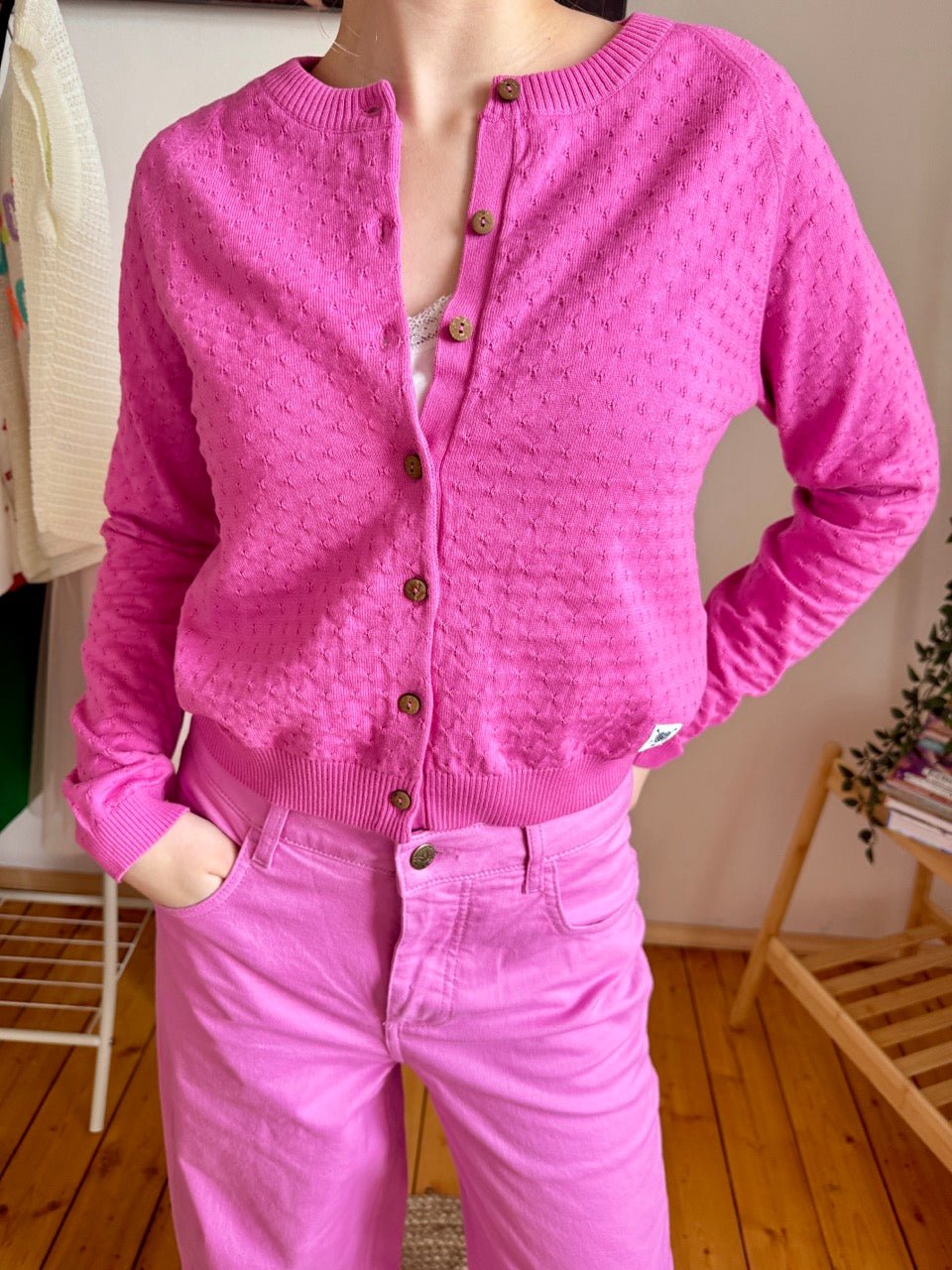 Strickjacke Miss Sunshine Magenta - FROLLEIN KÄTHE Shop