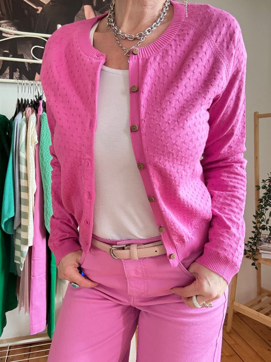 Strickjacke Miss Sunshine Magenta - FROLLEIN KÄTHE Shop