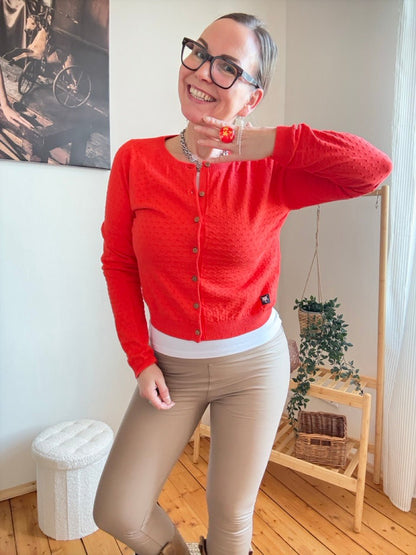 Strickjacke Miss Sunshine Rot - FROLLEIN KÄTHE Shop