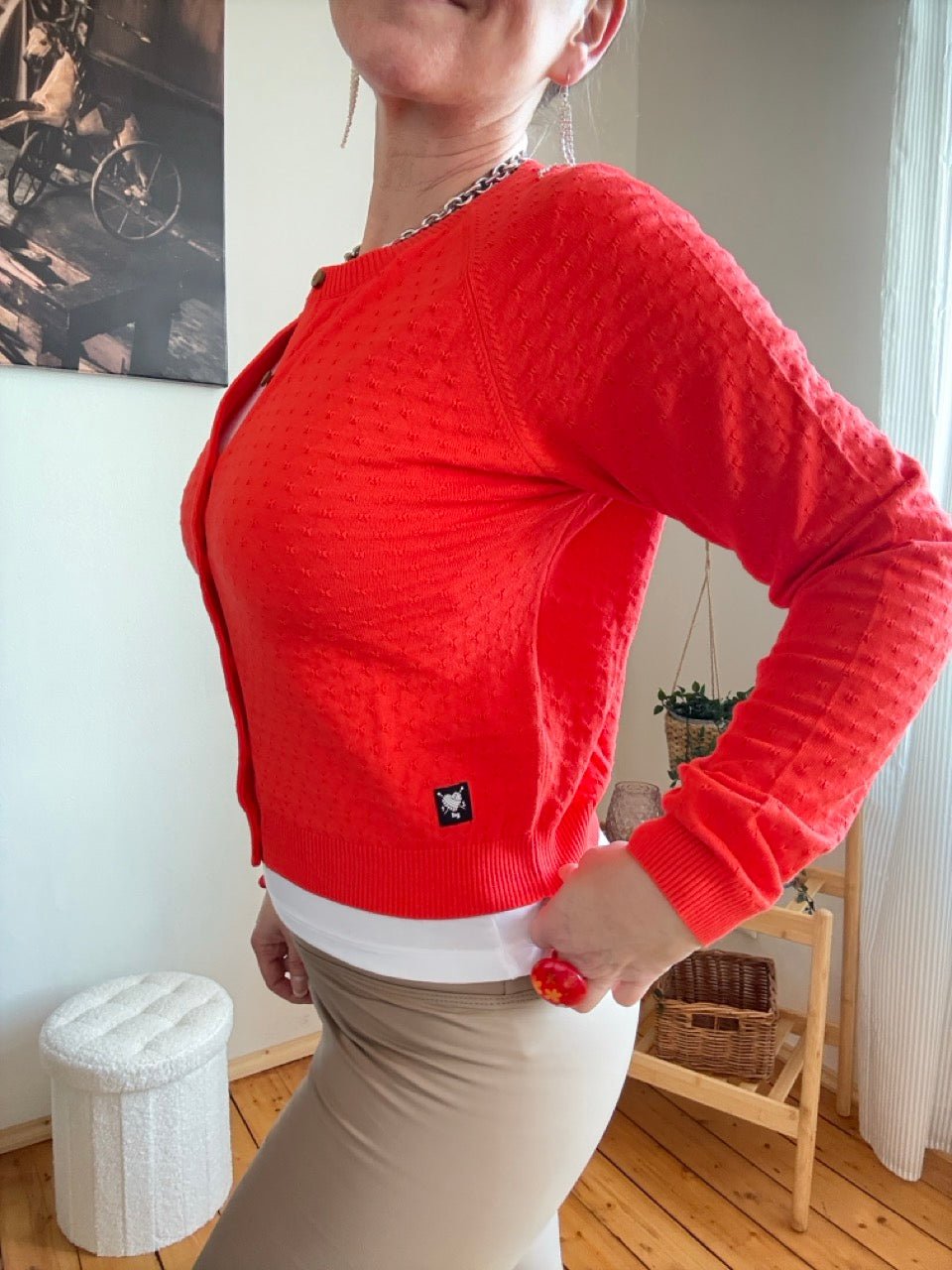 Strickjacke Miss Sunshine Rot - FROLLEIN KÄTHE Shop
