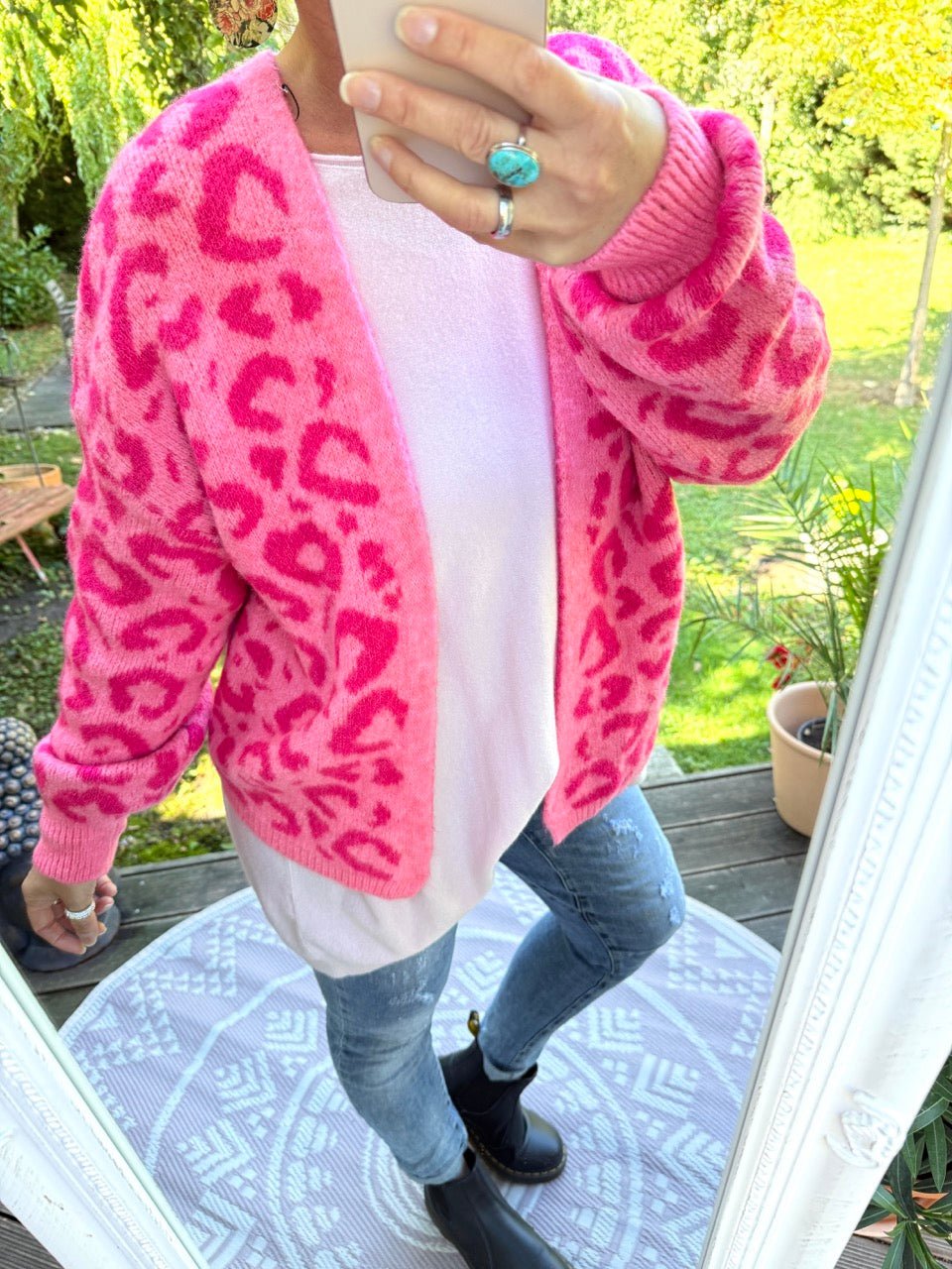 Strickjacke Nice Day Leo Rose Fuchsia - FROLLEIN KÄTHE Shop