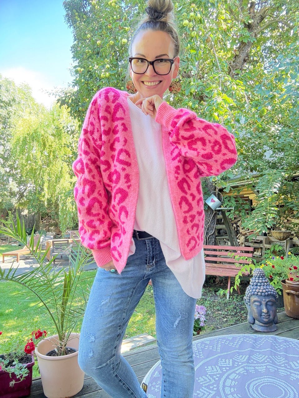 Strickjacke Nice Day Leo Rose Fuchsia - FROLLEIN KÄTHE Shop