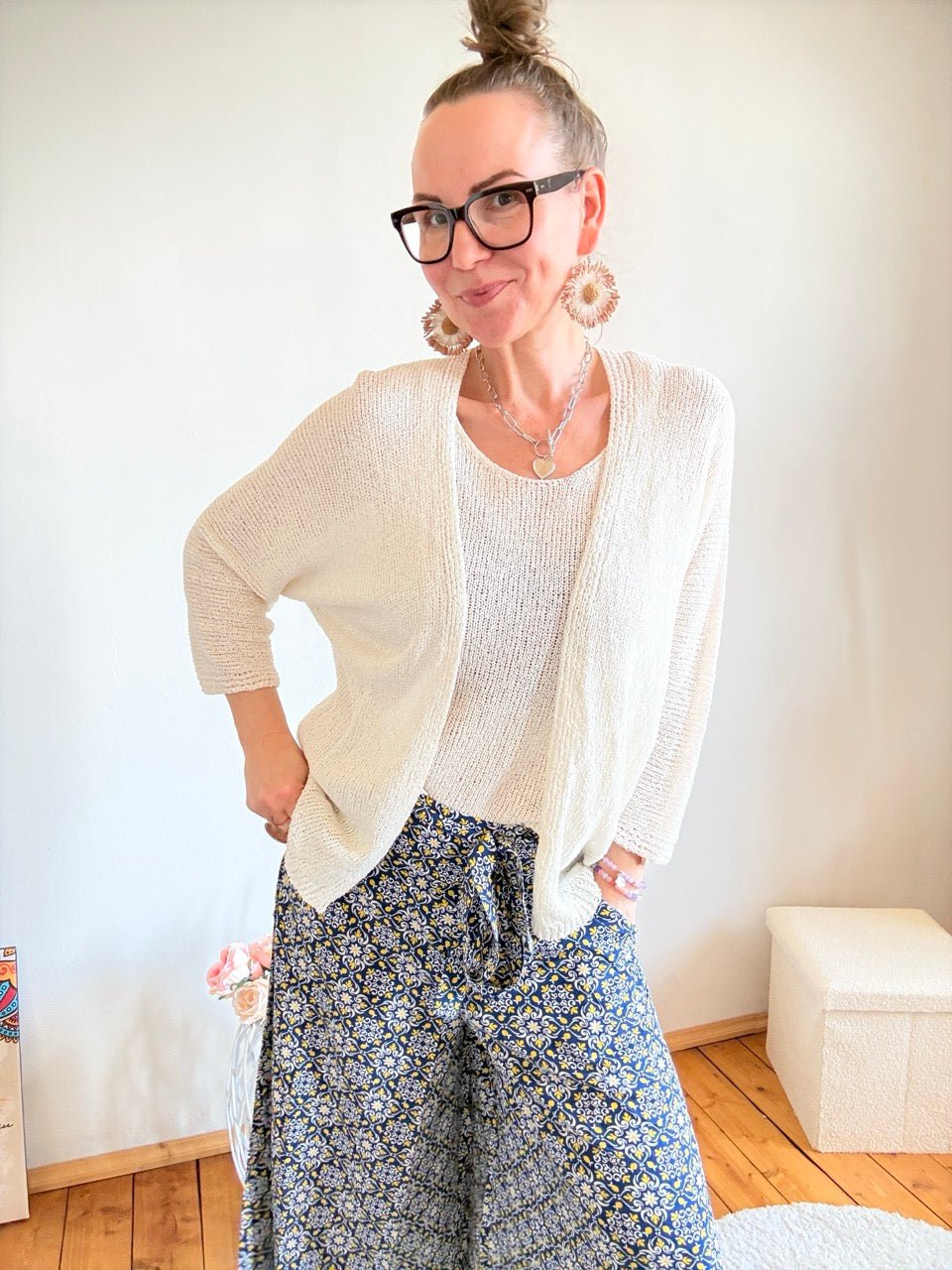 Strickjacke Resi Wollweiß - FROLLEIN KÄTHE Shop