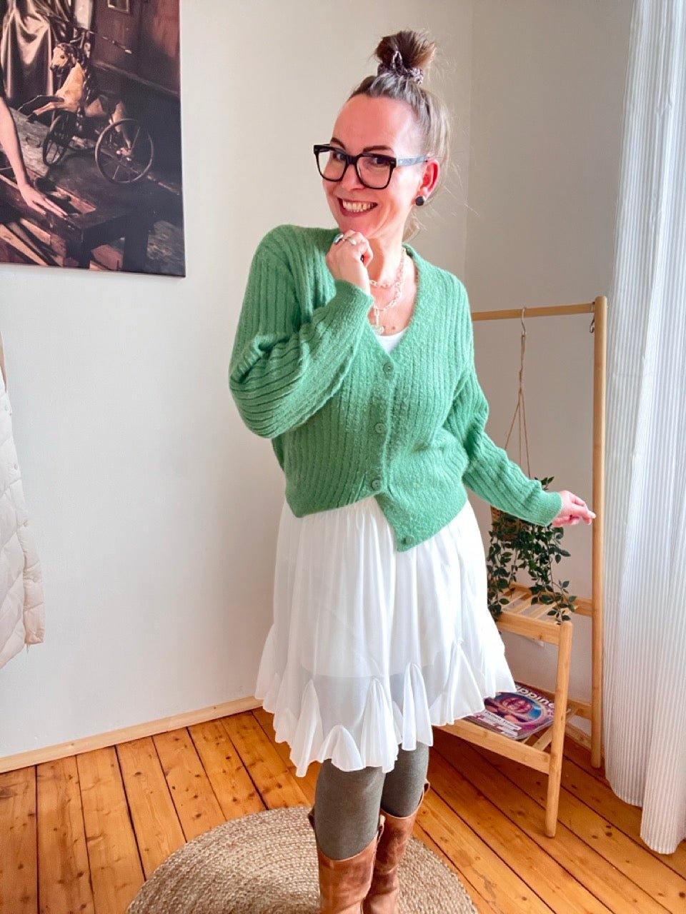Strickjacke Rosanna Grün - FROLLEIN KÄTHE Shop