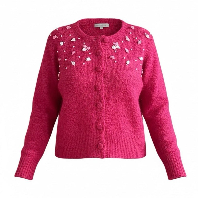 Strickjacke Röschen Cherry - FROLLEIN KÄTHE Shop