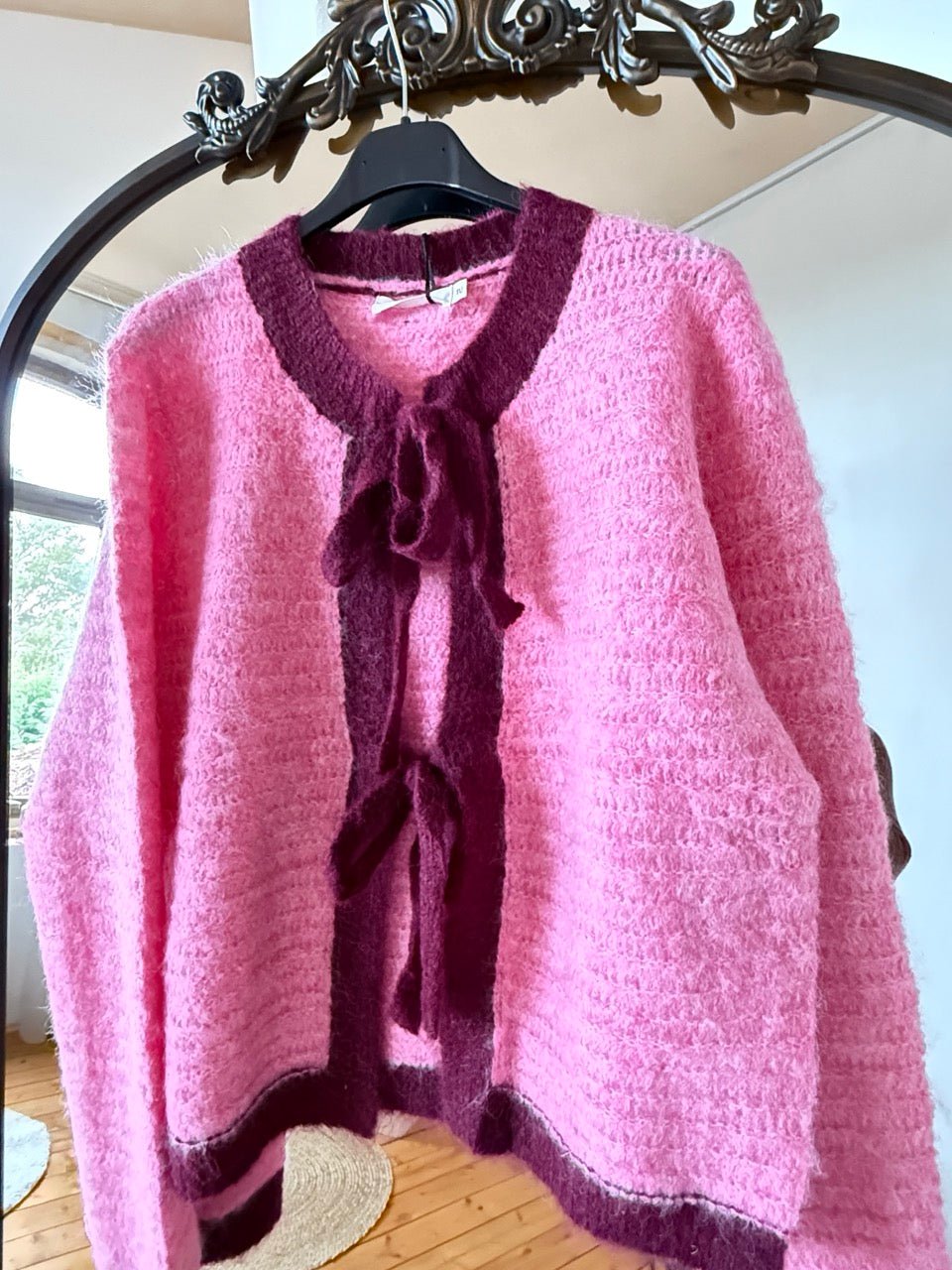 Strickjacke Schleifenzauber Fuchsia - FROLLEIN KÄTHE Shop